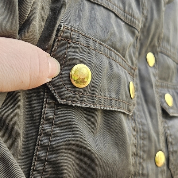 J. Crew olive brown Downtown Field Jacket waxed cotton XXS - Picture 8 of 9